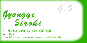 gyongyi siroki business card