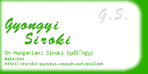 gyongyi siroki business card